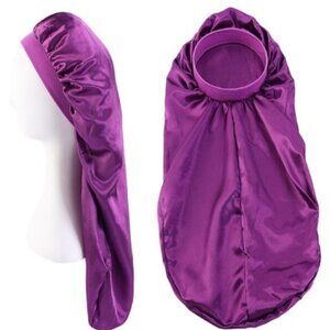 LONG BONNET NIGHT CAP PURPLE SLEEP CAP